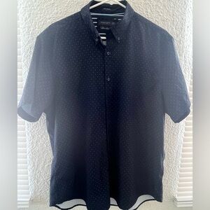 Denim & Flower Ricky Singh Men's Shirt Button Short Sleeve Blue Size XL.